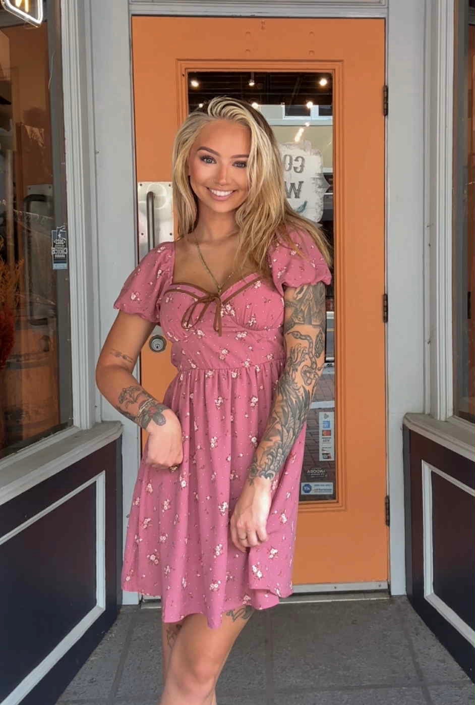 Dusty Rosewood - Mauve Mini Dress