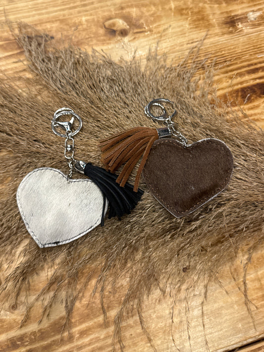 Cowhide Heart - Key Chain