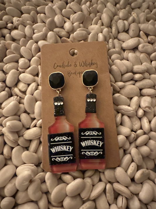 Whiskey Bent Bottle - Earrings