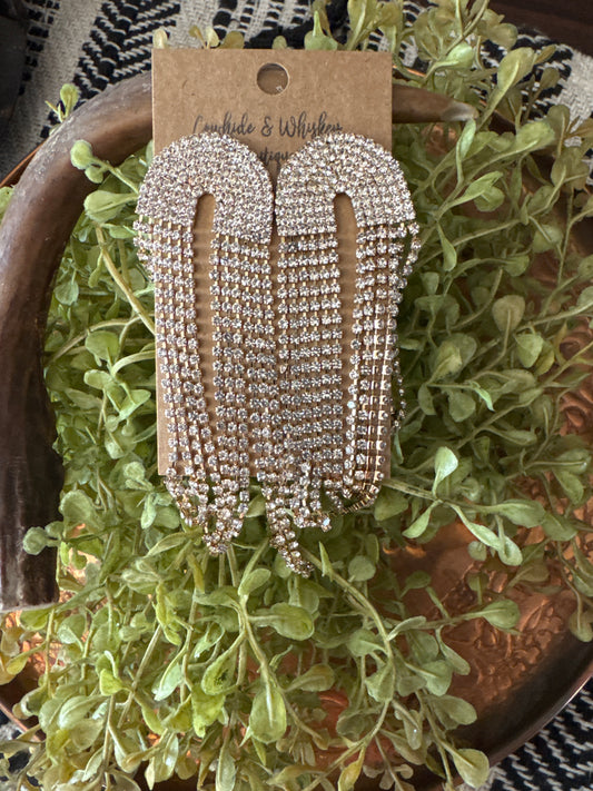 Crystal Waterfall - Gold Earrings