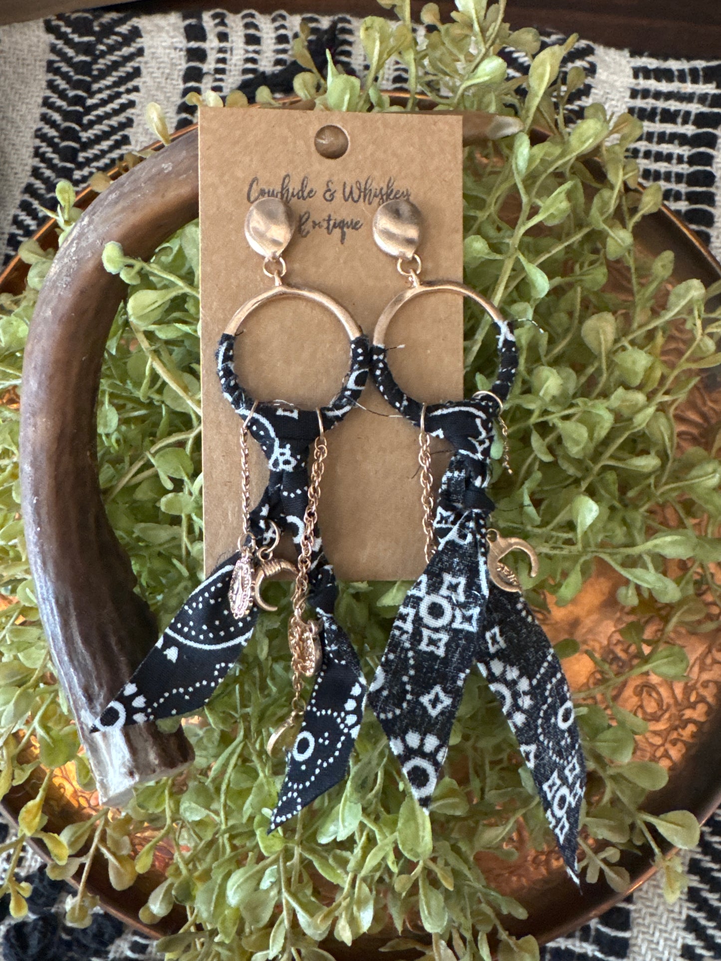 Scarf Coins - Black Earrings