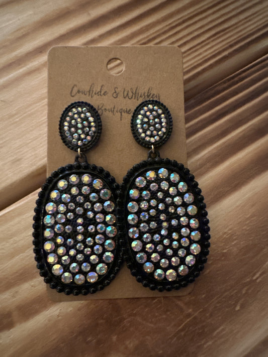 Rowdy Black Bling - Earrings