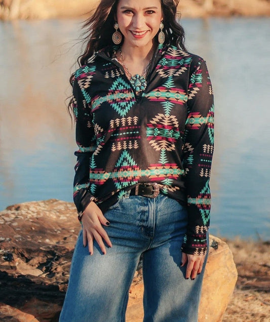 Aspen Aztec - Quarter Zip Pullover