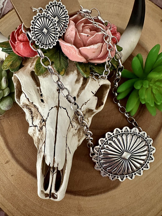 Concho Wing - Silver Necklace