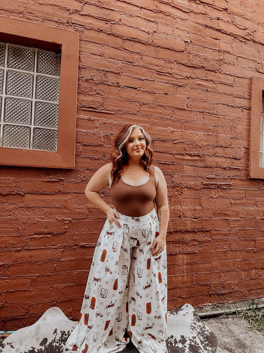 Light Me Up Cowboy -Ivory Pants
